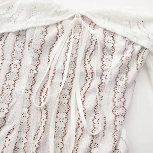 Off-Shoulder Lace Maxi Dress view 5 | MAUVSTUDIO®