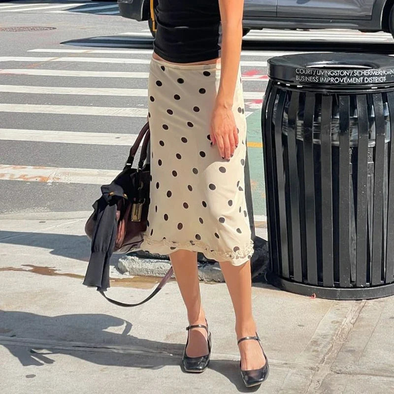 , Y2K skirt styled with a crop top