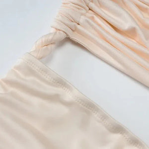 One Shoulder Ruched Maxi Dress view 6 | MAUVSTUDIO®