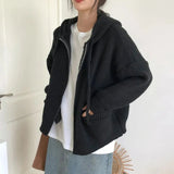 Oversized Knitted Hooded Cardigan-Black-S-Mauv Studio