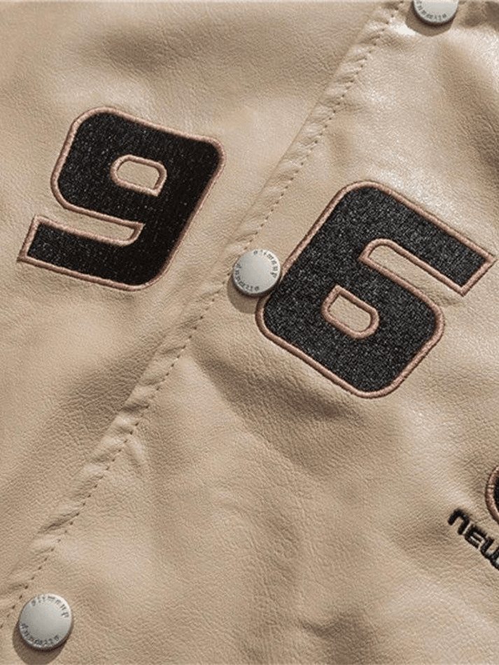 Oversized Pu Leather Varsity Jacket-Jackets-MAUV STUDIO-STREETWEAR-Y2K-CLOTHING