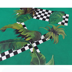 Palm Leaf Checker Sweatshirt-Sweaters-MAUV STUDIO-STREETWEAR-Y2K-CLOTHING