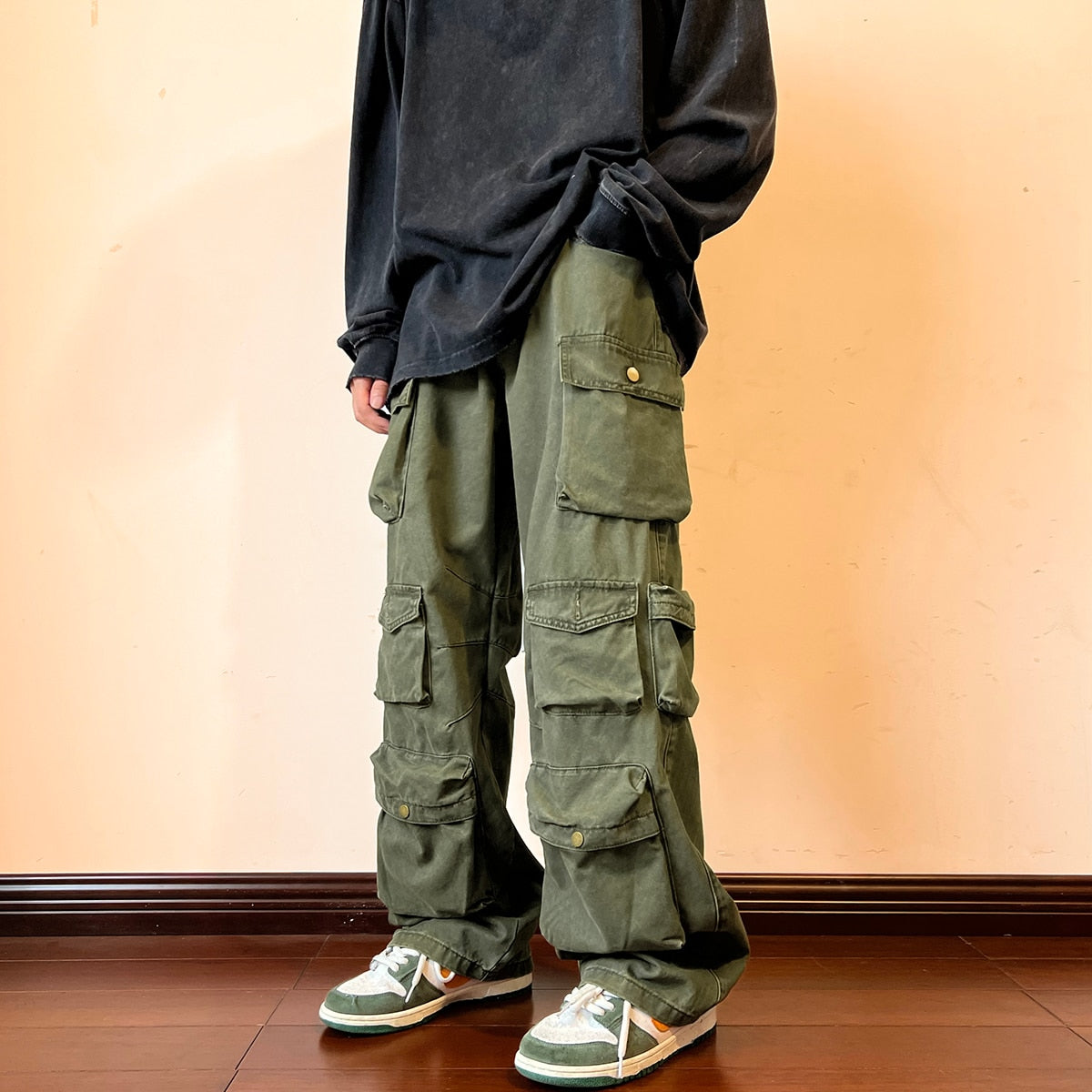 Pantalon Cargo Multi-poches - Style Vintage Streetwear-Cargos-MAUV STUDIO-STREETWEAR-Y2K-CLOTHING