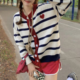 Paris Striped Cardigan-Cardigan-MAUV STUDIO-STREETWEAR-Y2K-CLOTHING