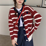 Paris Striped Cardigan-Cardigan-MAUV STUDIO-STREETWEAR-Y2K-CLOTHING