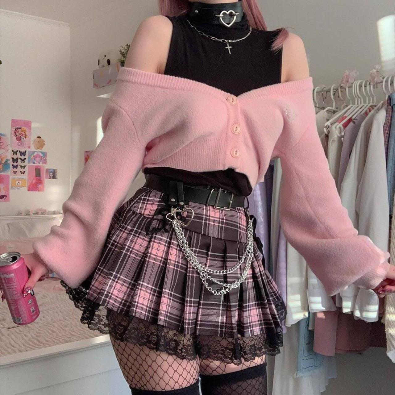 Pastel Goth Pleated Mini Skirt-Mauv Studio