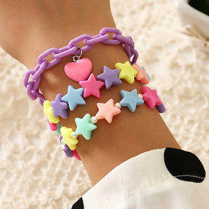 Pastel Star Bracelet-Bracelets-MAUV STUDIO-STREETWEAR-Y2K-CLOTHING