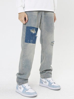 'Patch' Jeans-Jeans-MAUV STUDIO-STREETWEAR-Y2K-CLOTHING
