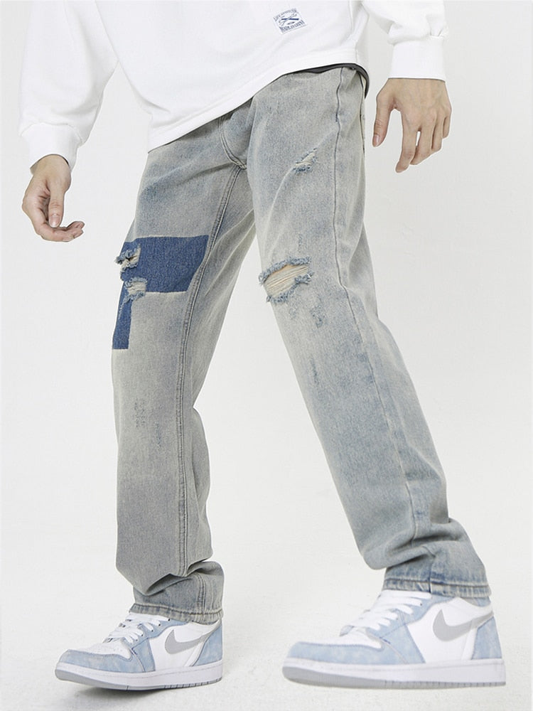 'Patch' Jeans-Jeans-MAUV STUDIO-STREETWEAR-Y2K-CLOTHING