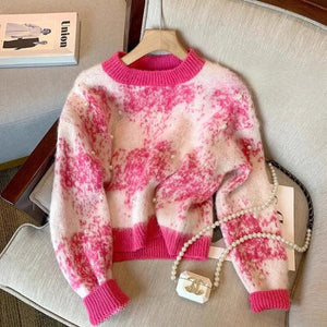 Pearl Beaded Soft Touch Knitted Sweater-Pink-S-Mauv Studio