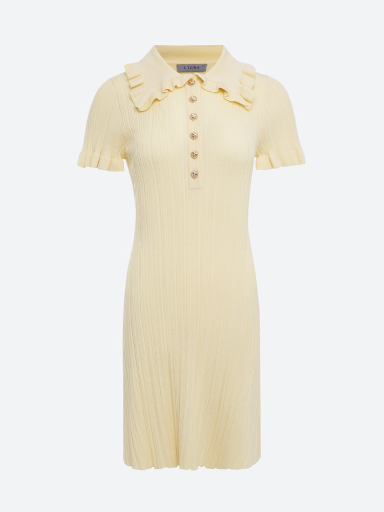 Peter Pan Collar Mini Dress view 6 | MAUVSTUDIO®