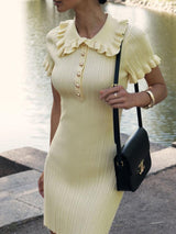 Peter Pan Collar Mini Dress view 11 | MAUVSTUDIO®