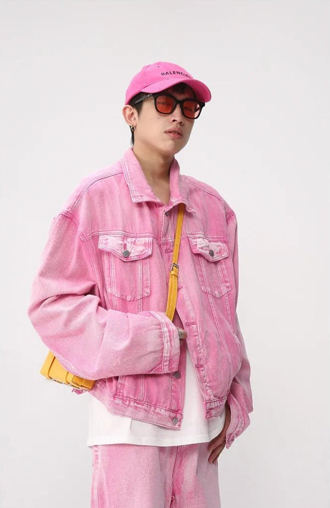 Pink Denim Jacket & Pants Two Piece Set – Mauv Studio – MAUVSTUDIO®