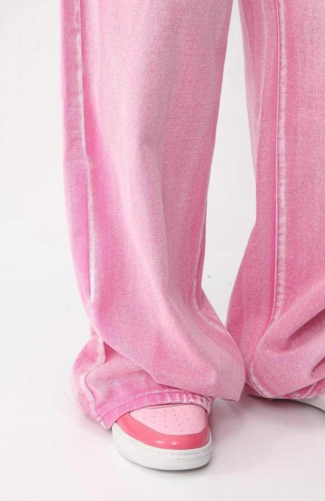 Pink Denim Jacket & Pants Two Piece Set-Mauv Studio