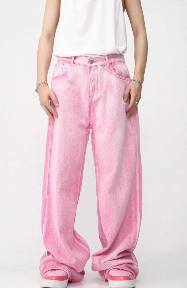 Pink Denim Jacket & Pants Two Piece Set-Pants-S-Mauv Studio