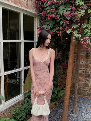 Pink Maxi Dress view 4 | MAUVSTUDIO®