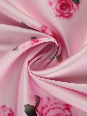 Pink Rose Satin Maxi Dress view 4 | MAUVSTUDIO®