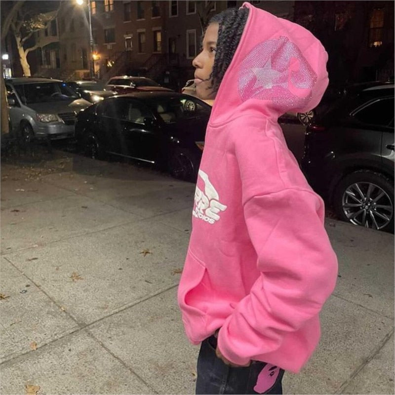 Pink full zip hoodie-MAUV STUDIO-STREETWEAR-Y2K-CLOTHING