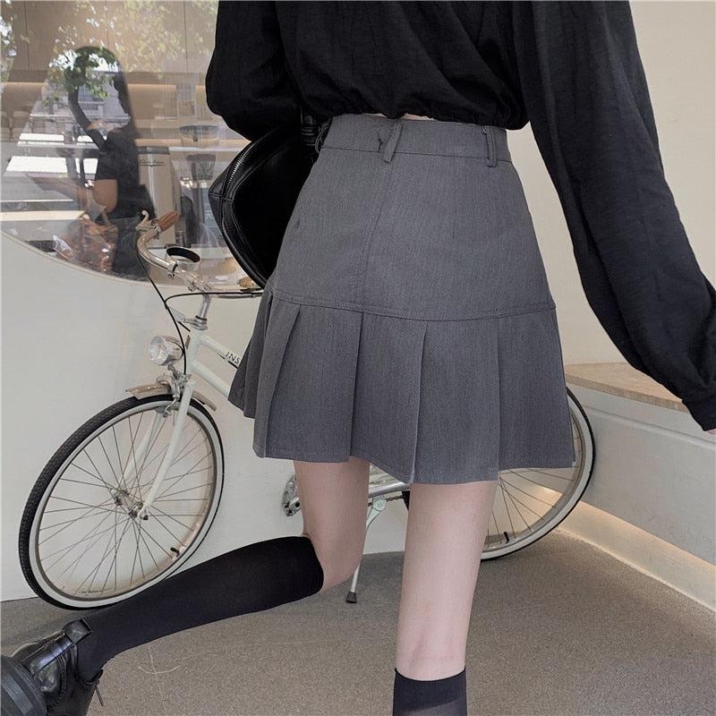 Pleated College Mini Skirt-Mauv Studio