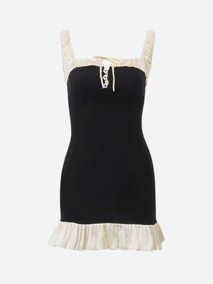 Pleated Hem Mini Dress view 3 | MAUVSTUDIO®