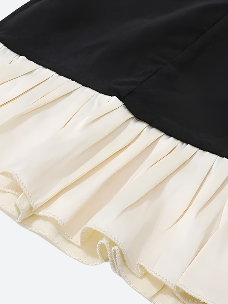 Pleated Hem Mini Dress view 5 | MAUVSTUDIO®