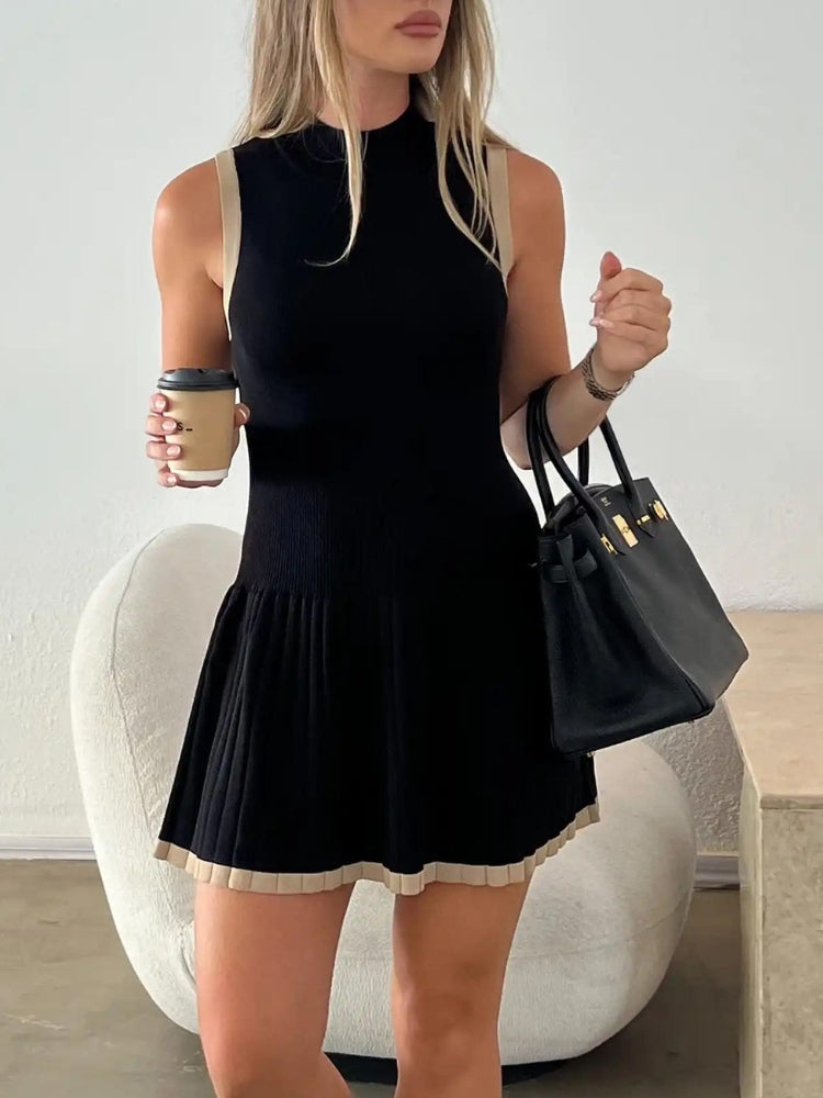 Pleated Mini Dress view 5 | MAUVSTUDIO®