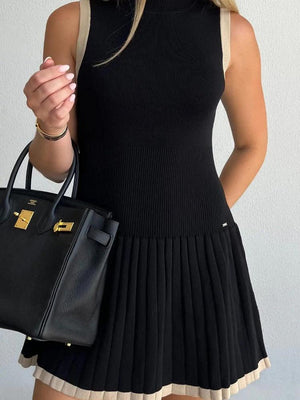 Pleated Mini Dress view 3 | MAUVSTUDIO®