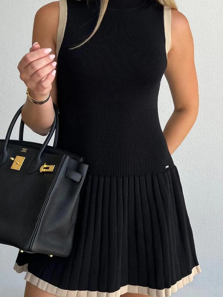 Pleated Mini Dress view 3 | MAUVSTUDIO®