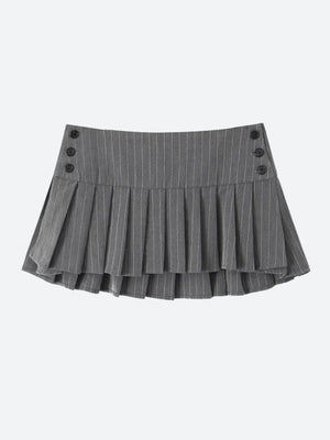 Pleated Mini Skirt, Y2K mini skirt styled with a crop top