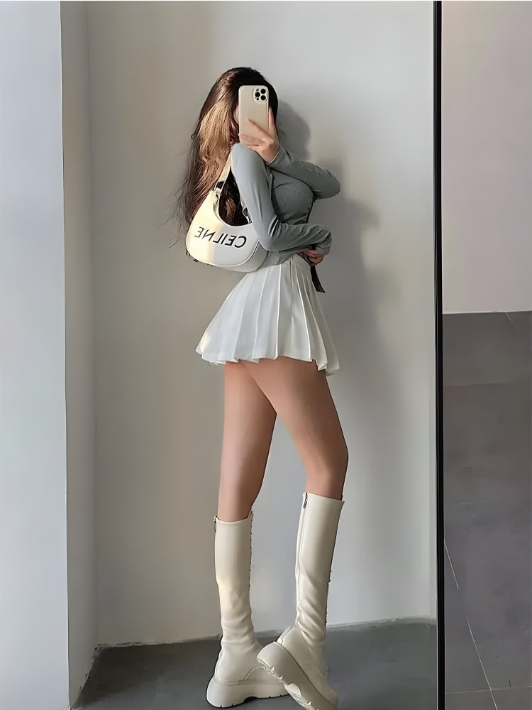 Pleated Tennis Mini Skirt-Mauv Studio