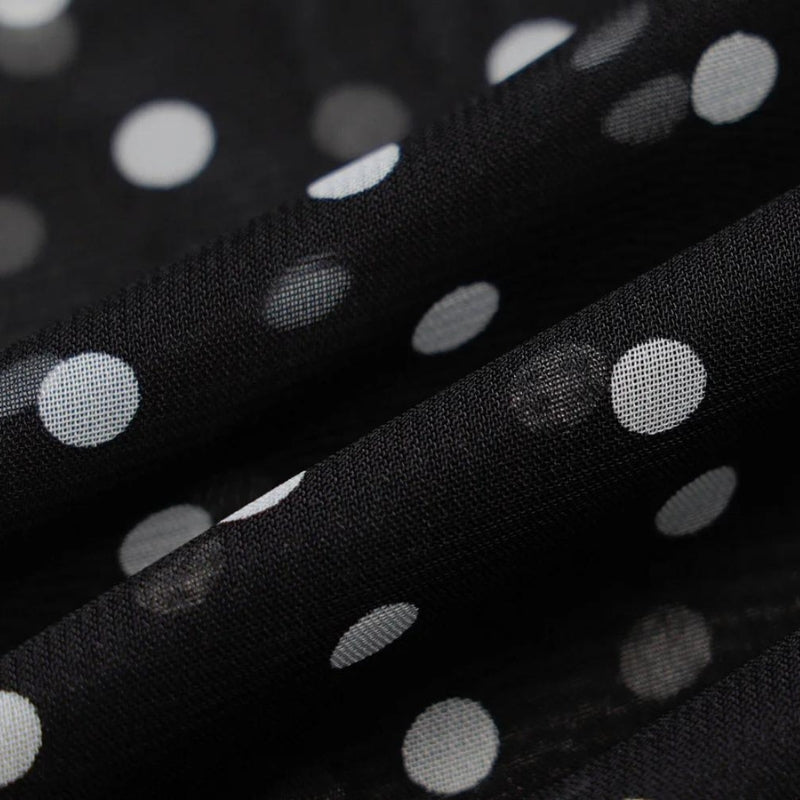Polka Dot Backless Sheer Maxi Dress view 6 | MAUVSTUDIO®