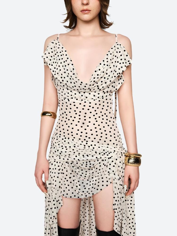 Polka Dot Mini Dress view 2 | MAUVSTUDIO®