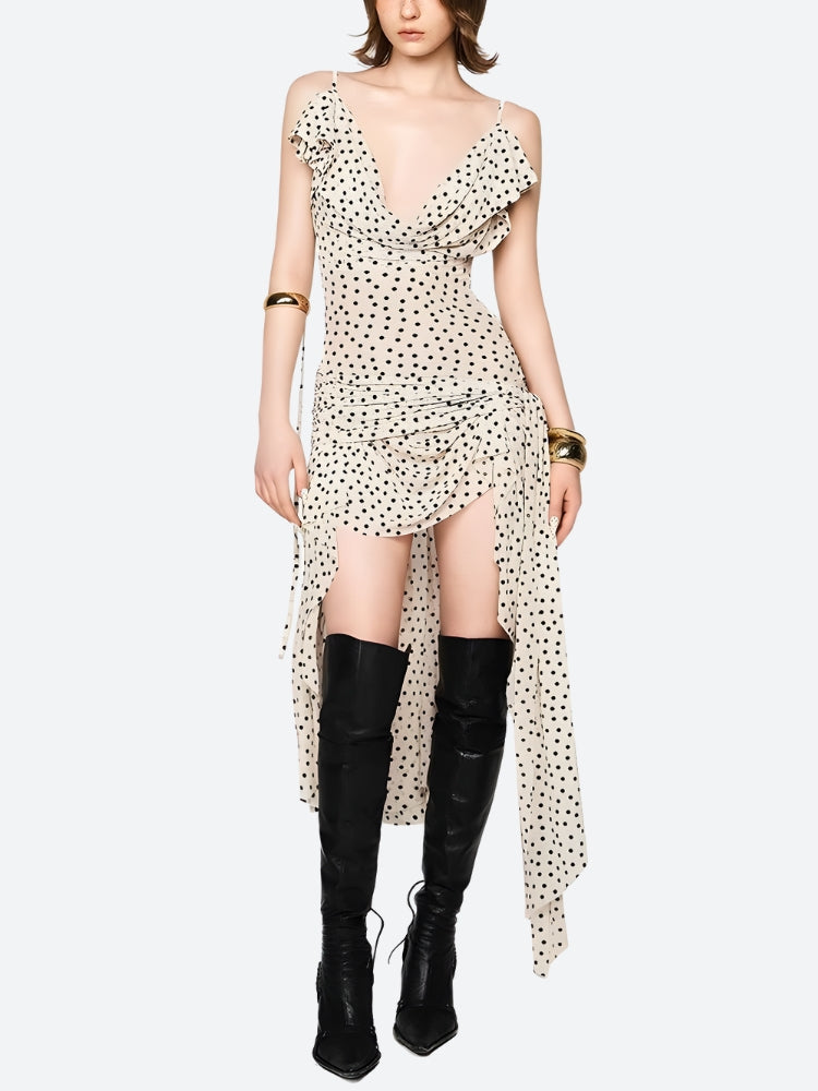 Polka Dot Mini Dress view 3 | MAUVSTUDIO®