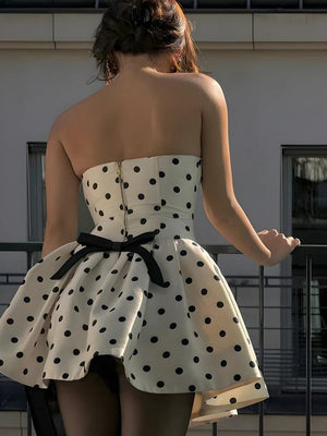 Polka Dot Preppy Mini Dress view 3 | MAUVSTUDIO®