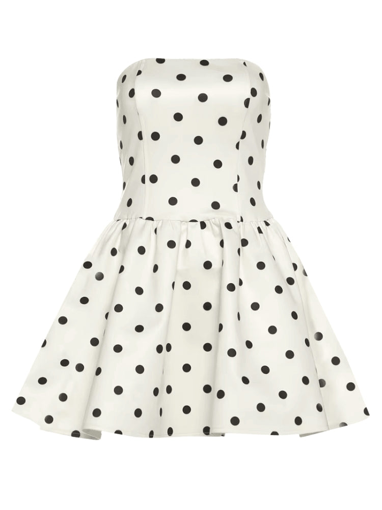 Polka Dot Preppy Mini Dress view 5 | MAUVSTUDIO®