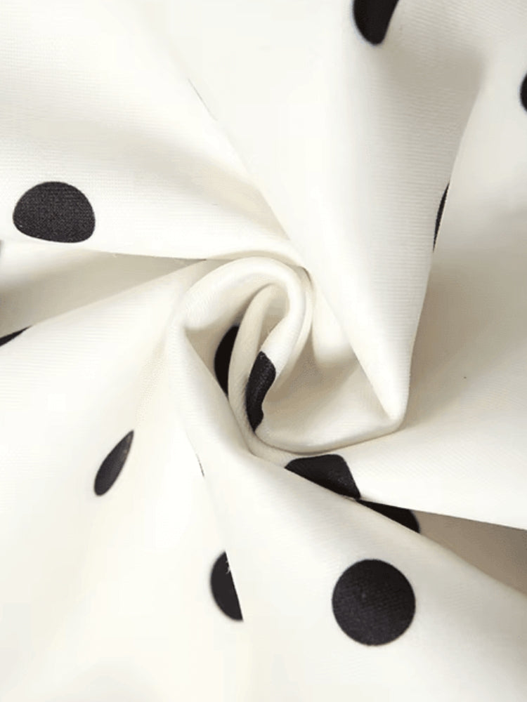 Polka Dot Preppy Mini Dress view 6 | MAUVSTUDIO®