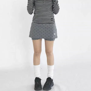 , Y2K skirt styled with a crop top