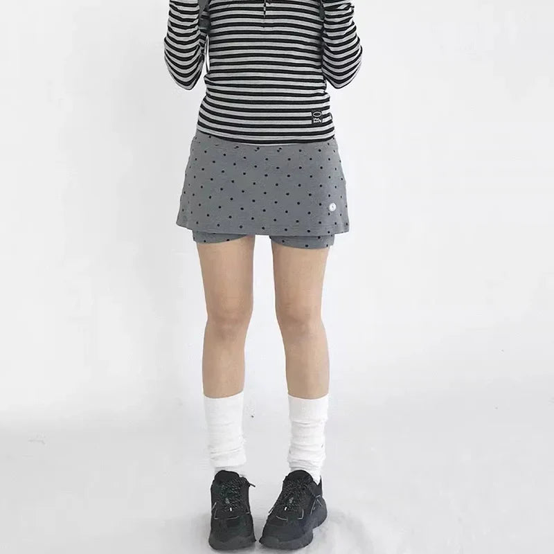 , Y2K skirt styled with a crop top