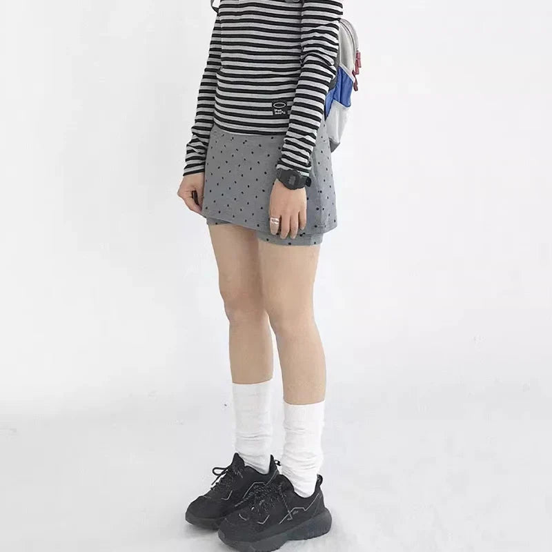 , Y2K skirt styled with a crop top