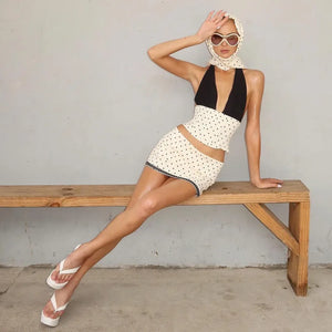 , Y2K skirt styled with a crop top