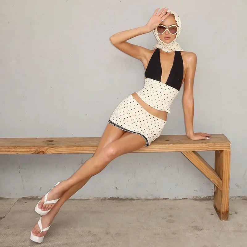 , Y2K skirt styled with a crop top