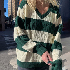 Preppy Girl Striped Jumper-Sweaters-MAUV STUDIO-STREETWEAR-Y2K-CLOTHING