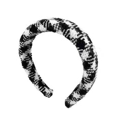 Preppy Plaid Tweed Headband-Headband-MAUV STUDIO-STREETWEAR-Y2K-CLOTHING