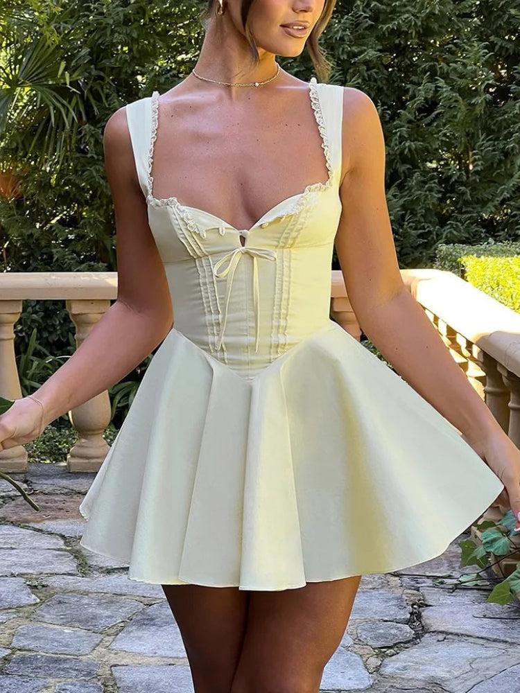Princess Corset Mini Dress Yellow / S