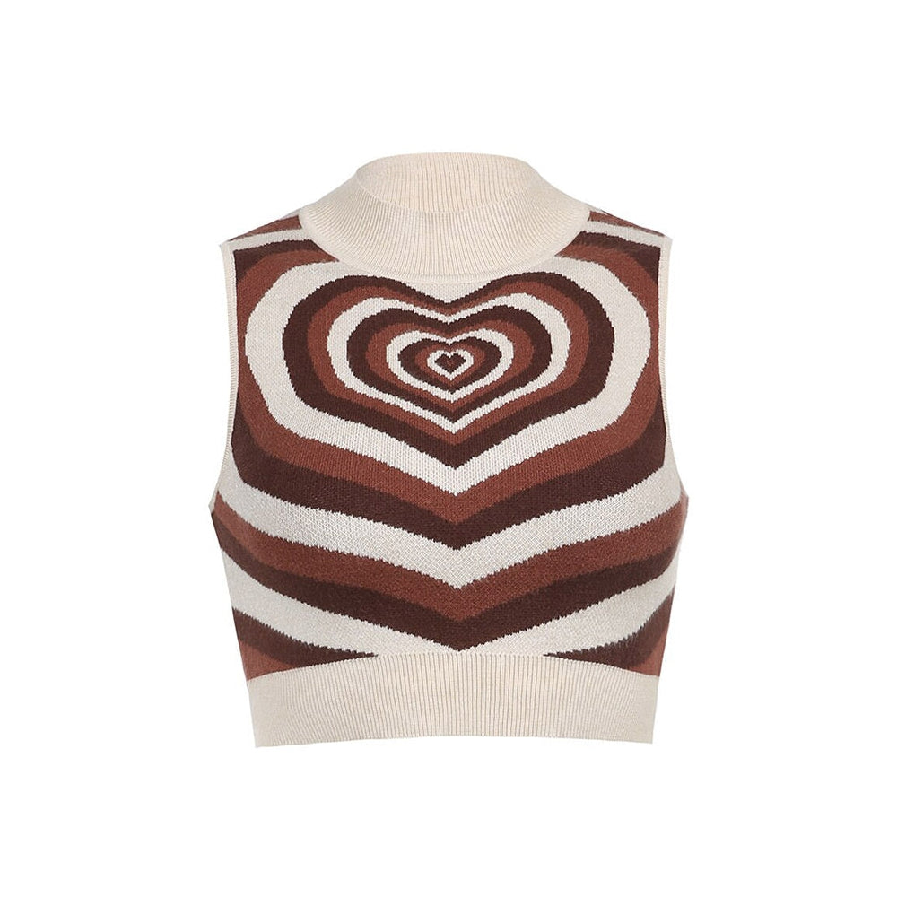 Professional Heartbreaker Knit Vest-Vest-MAUV STUDIO-STREETWEAR-Y2K-CLOTHING