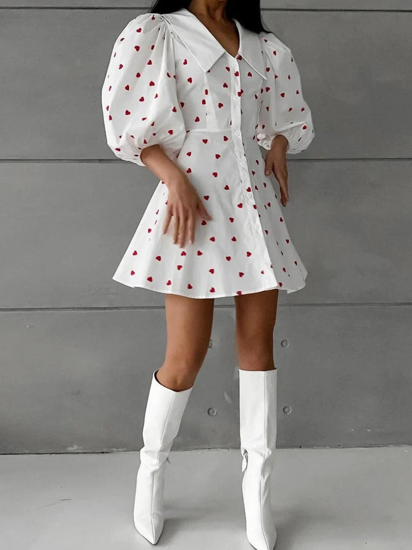 Puff Sleeve Mini Dress view 6 | MAUVSTUDIO®