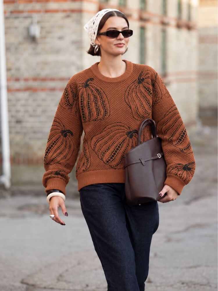 Pumpkin Jacquard Sweater