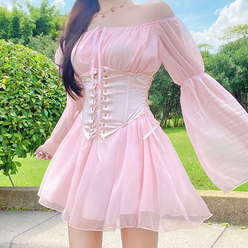 Pure Bliss Dress & Corset Co-Ord | Old Money MAUVSTUDIO Pure Bliss Dress & Corset Co-Ord | Old Money MAUVSTUDIO