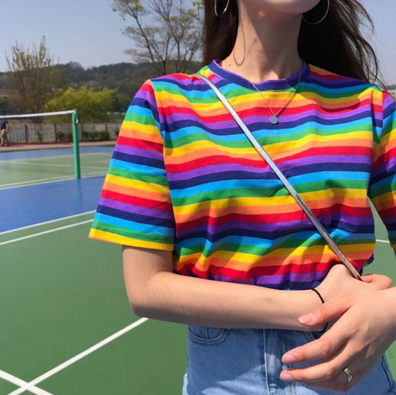 Rainbow Tee-T-Shirts-MAUV STUDIO-STREETWEAR-Y2K-CLOTHING