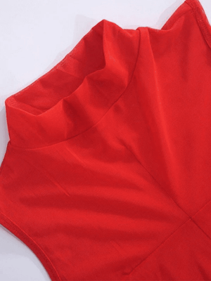 Red Mesh Cropped Tank Top-Tank Tops-MAUV STUDIO-STREETWEAR-Y2K-CLOTHING